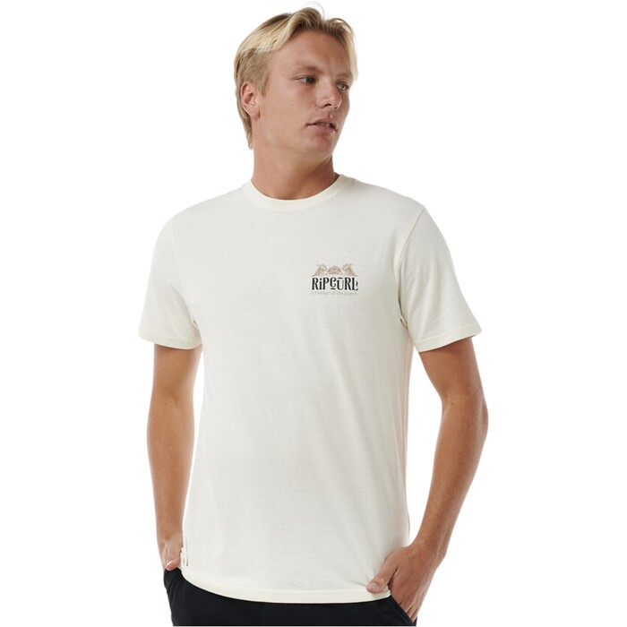 Rip Curl Hombres 2024 Down The Line Tee 0LCMTE - Bone